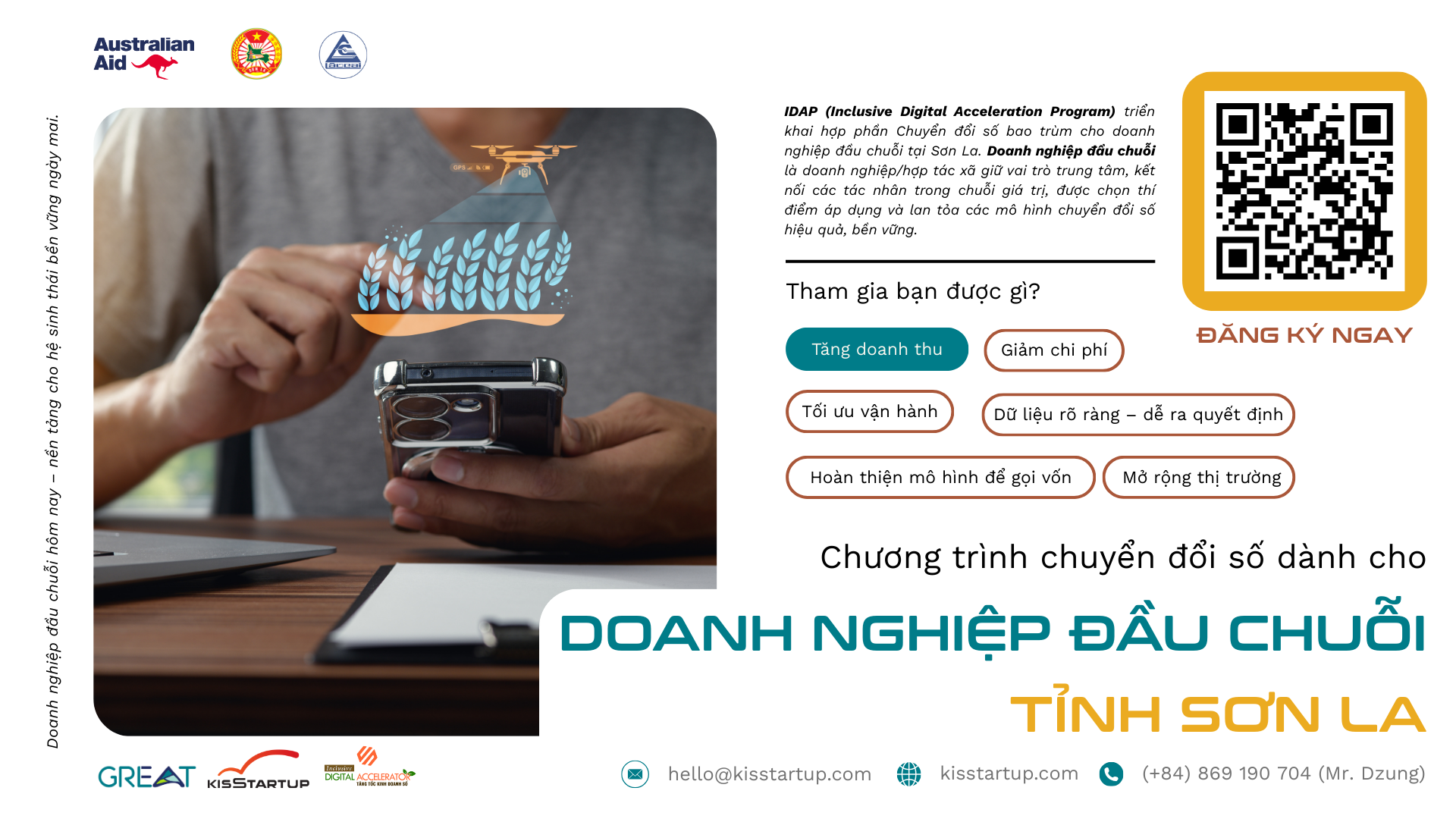 Ra mắt hợp phần “Chuyển đổi số bao trùm cho Doanh Nghiệp Đầu Chuỗi (IDAP-Lead Enterprise)” Trong Khuôn Khổ Dự Án Tăng cường Hệ sinh thái chuyển đổi số bao trùm  Tại Sơn La